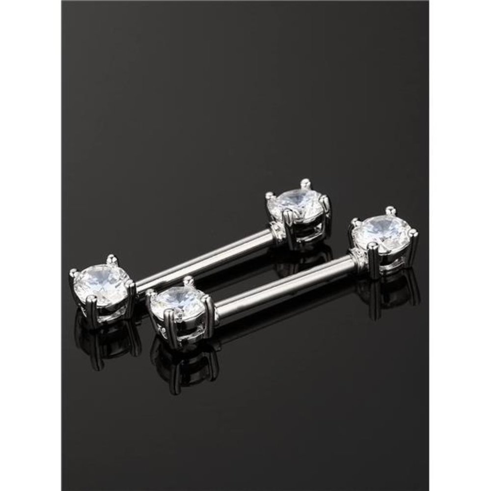6 Pairs Nipple & Tongue Rings CZ Piercing Jewelry